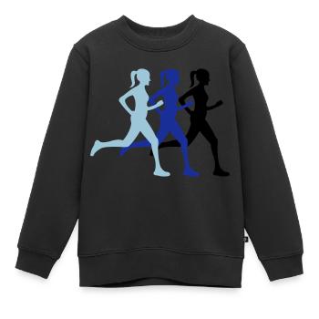 coureurs - Sweat Premium enfant bio - noir - Devant - AI Model Kid Female (0cm)