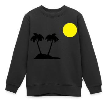 palmiers - Sweat Premium enfant bio - noir - Devant - AI Model Kid Female (0cm)