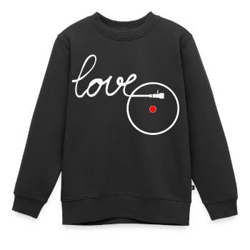 I love Music Plattenteller Turntable Record player - Kinder Premium Organic Sweatshirt - Schwarz - Vorne - AI Model Kid Female (0cm)