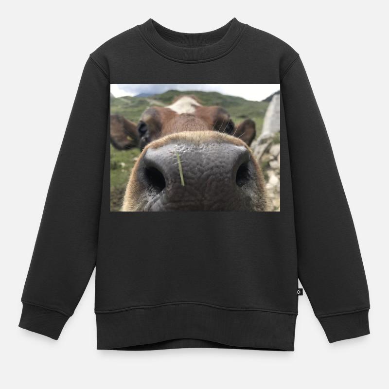 Nez de vache - Sweat Premium enfant bio - noir