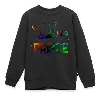 Her Prince - Sweat Premium enfant bio - noir - Devant - AI Model Kid Female (0cm)