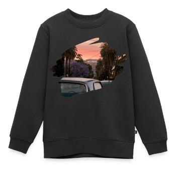 Hollywood Sign - Sweat Premium enfant bio - noir - Devant - AI Model Kid Female (0cm)