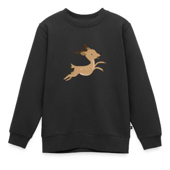 Noel renne - Sweat Premium enfant bio - noir - Devant - AI Model Kid Female (0cm)