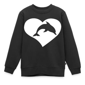 Love Dolphin - Kinder Premium Organic Sweatshirt - Schwarz - Vorne - AI Model Kid Female (0cm)