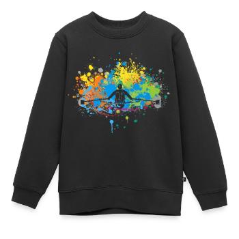Farbkleckse Rudern - Kinder Premium Organic Sweatshirt - Schwarz - Vorne - AI Model Kid Female (0cm)