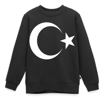 turc demi-lune et étoile turkey, turquie, türkiye - Sweat Premium enfant bio - noir - Devant - AI Model Kid Female (0cm)