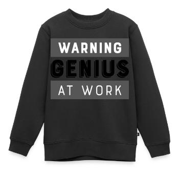 Génie au travail - Sweat Premium enfant bio - noir - Devant - AI Model Kid Female (0cm)