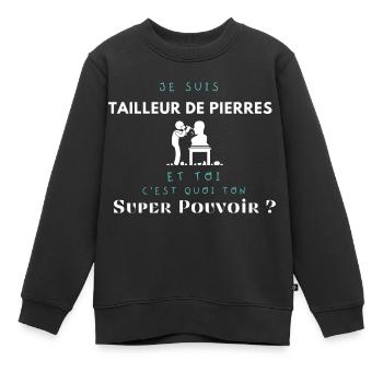Tailleur de pierre - Sweat Premium enfant bio - noir - Devant - AI Model Kid Female (0cm)