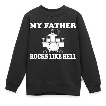 Rock and Roll Rock Music - Kinder Premium Organic Sweatshirt - Schwarz - Vorne - AI Model Kid Female (0cm)