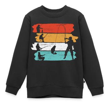 Pêcheur pêcheur pêcheur - Sweat Premium enfant bio - noir - Devant - AI Model Kid Female (0cm)