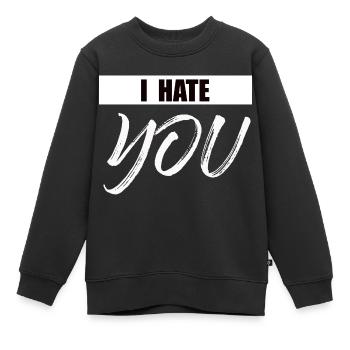 Ich hasse Dich - Kinder Premium Organic Sweatshirt - Schwarz - Vorne - AI Model Kid Female (0cm)