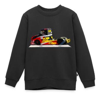 Rennwagen - Kinder Premium Organic Sweatshirt - Schwarz - Vorne - AI Model Kid Female (0cm)