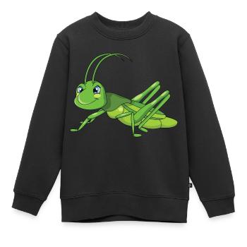 Sauterelle - Sweat Premium enfant bio - noir - Devant - AI Model Kid Female (0cm)