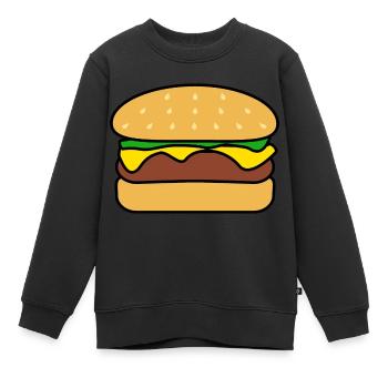 Burger - Kinder Premium Organic Sweatshirt - Schwarz - Vorne - AI Model Kid Female (0cm)
