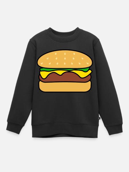 Burger - Sweat Premium enfant bio - noir