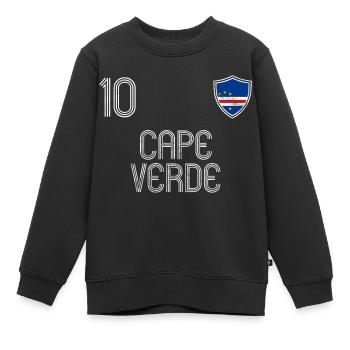 Kap Verde Fußball Mannschaft - Kinder Premium Organic Sweatshirt - Schwarz - Vorne - AI Model Kid Female (0cm)