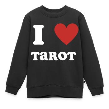 J’aime le Tarot - Sweat Premium enfant bio - noir - Devant - AI Model Kid Female (0cm)