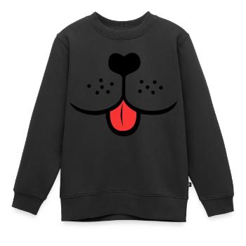 Museau d’animal avec la langue tendue - Sweat Premium enfant bio - noir - Devant - AI Model Kid Female (0cm)