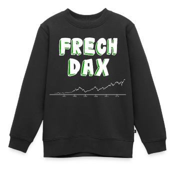 frechdax DAX frech Aktien ETF Börse trader - Kinder Premium Organic Sweatshirt - Schwarz - Vorne - AI Model Kid Female (0cm)