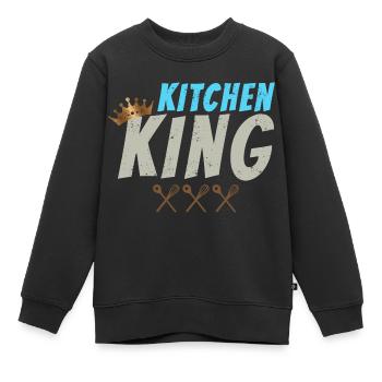 Kitchen King pour les chefs vintage et les cuisiniers amateurs - Sweat Premium enfant bio - noir - Devant - AI Model Kid Female (0cm)