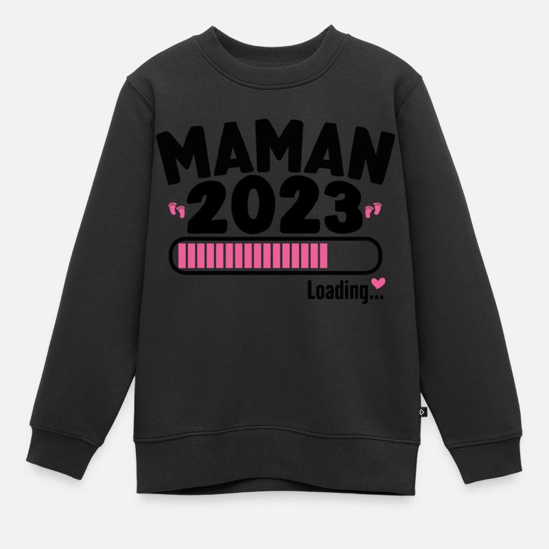 Future Maman 2023 Annonce Grossesse Enceinte - Sweat Premium enfant bio - noir
