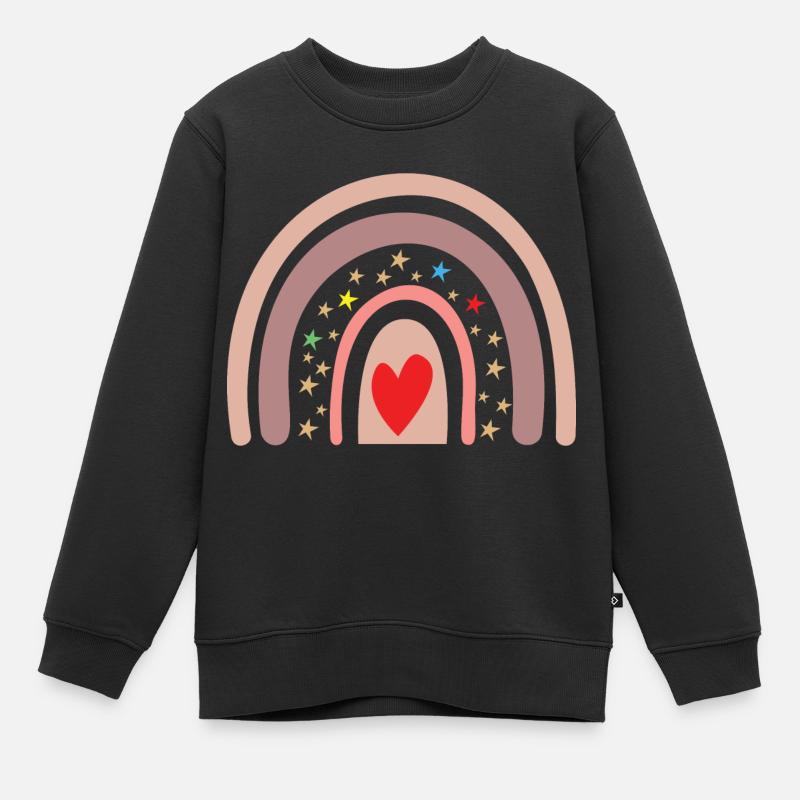 Arc-en-ciel - Sweat Premium enfant bio - noir