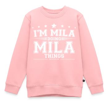 Mila - Sweat Premium enfant bio - rose - Devant - AI Model Kid Female (0cm)