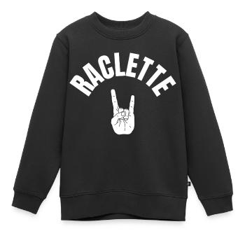 Raclette is cool - Signe de la main - Sweat Premium enfant bio - noir - Devant - AI Model Kid Female (0cm)