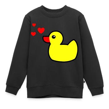 Quietscheente Gelb Valentinstag 2 - Kinder Premium Organic Sweatshirt - Schwarz - Vorne - AI Model Kid Female (0cm)