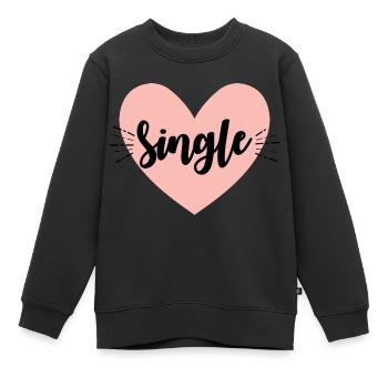 Célibataire - Sweat Premium enfant bio - noir - Devant - AI Model Kid Female (0cm)