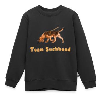 Team Suchhund - Kinder Premium Organic Sweatshirt - Schwarz - Vorne - AI Model Kid Female (0cm)