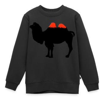 Kamel Silhouette - Kinder Premium Organic Sweatshirt - Schwarz - Vorne - AI Model Kid Female (0cm)