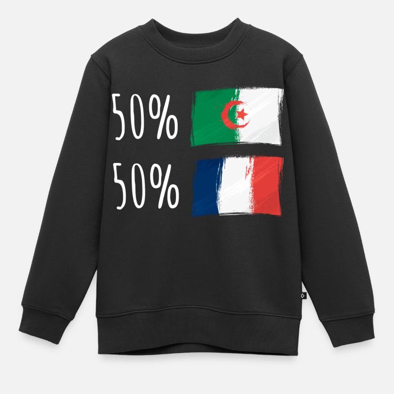 Moitié Français / Moitié algérien - Sweat Premium enfant bio - noir