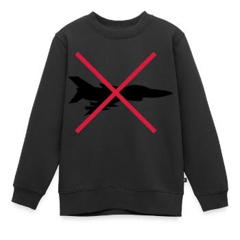 Pas de bouclier d’avion de chasse - Sweat Premium enfant bio - noir - Devant - AI Model Kid Female (0cm)