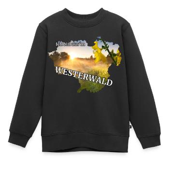 Ich bin aus´m Westerwald - Kinder Premium Organic Sweatshirt - Schwarz - Vorne - AI Model Kid Female (0cm)