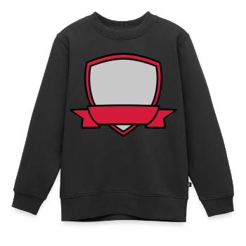 Shield Banner Empty - Kids Premium Organic Sweatshirt - black - Front - AI Model Kid Female (0cm)