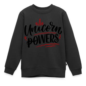 Unicorn Einhorn Kraft Power Baby Kinder - Kinder Premium Organic Sweatshirt - Schwarz - Vorne - AI Model Kid Female (0cm)