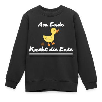 Entenkacke - Kinder Premium Organic Sweatshirt - Schwarz - Vorne - AI Model Kid Female (0cm)