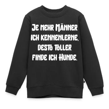 Männer und Hunde lustiger Spruch Haustiere dating - Kinder Premium Organic Sweatshirt - Schwarz - Vorne - AI Model Kid Female (0cm)