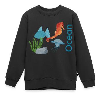 Ocean - Kinder Premium Organic Sweatshirt - Schwarz - Vorne - AI Model Kid Female (0cm)