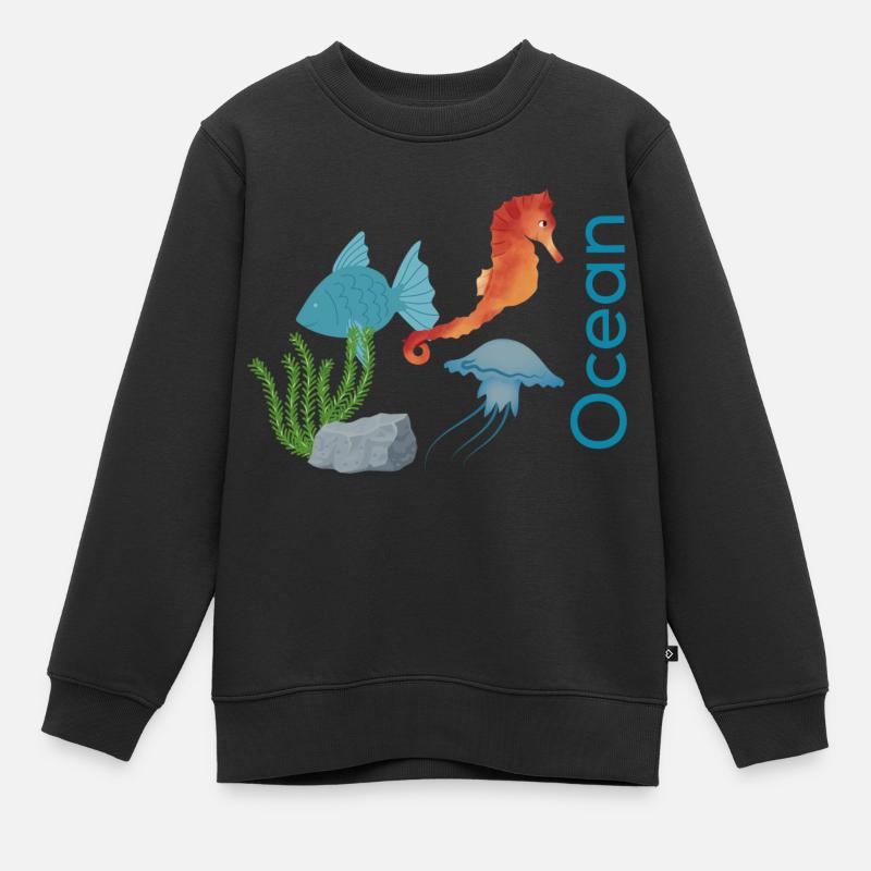 Ocean - Kinder Premium Organic Sweatshirt - Schwarz
