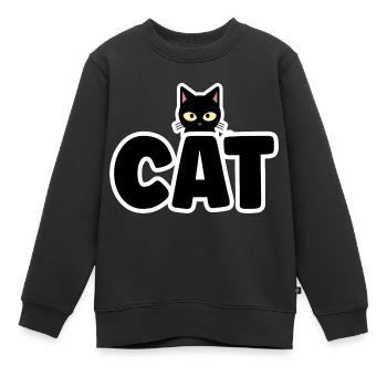 Cute Cat Motif Kitten Hangover - Kids Premium Organic Sweatshirt - black - Front - AI Model Kid Female (0cm)