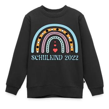 Schulkind 2022 Schulanfang Regenbogen Einschulung - Kinder Premium Organic Sweatshirt - Schwarz - Vorne - AI Model Kid Female (0cm)