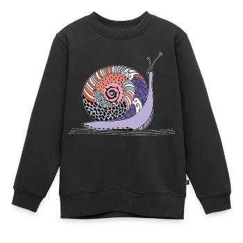 Schnecke - Kinder Premium Organic Sweatshirt - Schwarz - Vorne - AI Model Kid Female (0cm)