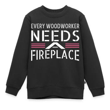 dictons abattage d’arbre marteau-piqueur - Sweat Premium enfant bio - noir - Devant - AI Model Kid Female (0cm)