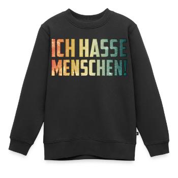 Ich hasse Menschen - Kinder Premium Organic Sweatshirt - Schwarz - Vorne - AI Model Kid Female (0cm)
