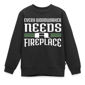 marteau-piqueur arboriculture d’abatteur d’arbres - Sweat Premium enfant bio - noir - Devant - AI Model Kid Female (0cm)