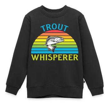 Fischer Fischen Angeln Angel Angler Fische Fisch - Kinder Premium Organic Sweatshirt - Schwarz - Vorne - AI Model Kid Female (0cm)
