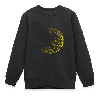 Corbeau - Sweat Premium enfant bio - noir - Devant - AI Model Kid Female (0cm)