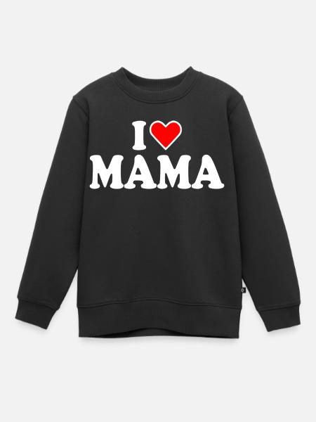 I love mama - Kinder Premium Organic Sweatshirt - Schwarz